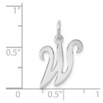 Sterling Silver Rhodium-plated Stamped Letter W Initial Charm - Image 4