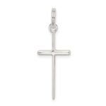 Sterling Silver Rhodium-plated Latin Cross Charm - Image 4
