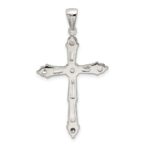 Sterling Silver Rhodium-plated CZ Cross Pendant - Image 4