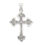 Sterling Silver Fleur De Lis Cross Pendant - Image 4