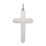 Sterling Silver Antiqued February Glass Birthstone Cross Pendant - Image 4