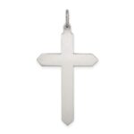 Sterling Silver Antiqued April Glass Birthstone Cross Pendant - Image 4