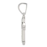 Sterling Silver Rhodium-plated CZ Cross Pendant - Image 2