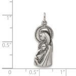 Sterling Silver Antiqued Blessed Mary & Child Jesus Charm - Image 3