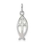 Sterling Silver Ichthus Fish Cross Charm