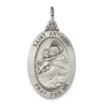 Sterling Silver Antiqued Saint Anthony Medal