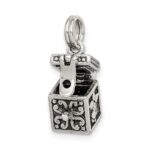 Sterling Silver Antiqued Angel Prayer Box Charm - Image 5