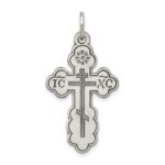 Sterling Silver Antiqued Eastern Orthodox Cross Charm