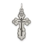 Sterling Silver Antiqued Eastern Orthodox Cross Charm