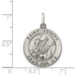 Sterling Silver Antiqued Saint Joseph Medal - Image 3