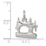 Sterling Silver Rhodium-plated Sewing Machine Charm - Image 3