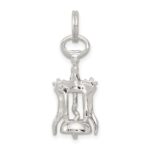 Sterling Silver Rhodium-plated Wine Bottle Opener Charm