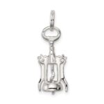 Sterling Silver Rhodium-plated Wine Bottle Opener Charm - Image 4