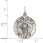 Sterling Silver Antiqued St. Jude Thaddeus Medal - Image 4
