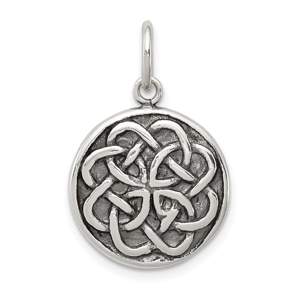 QC4715.jpg Sterling Silver Antiqued Celtic Knot Charm - Image 1