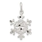 Sterling Silver Diamond Cut Snowflake Charm