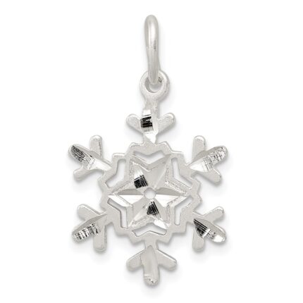 Sterling Silver Diamond Cut Snowflake Charm