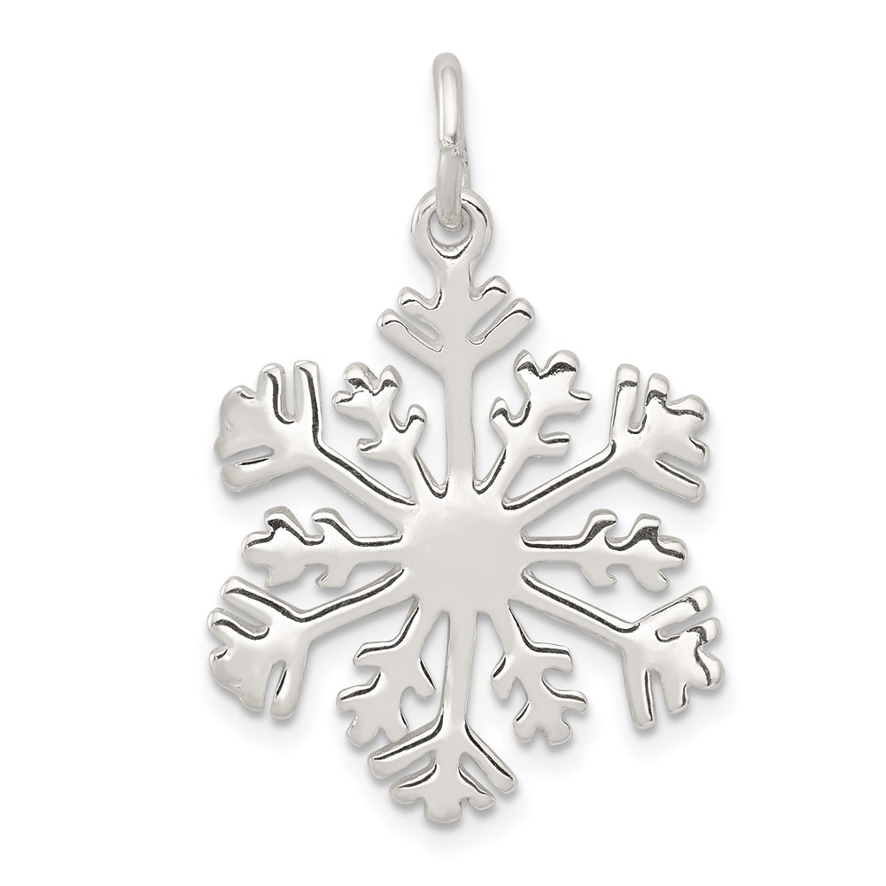 QC4750.jpg Sterling Silver Polished Snowflake Charm - Image 1