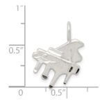 Sterling Silver Diamond Cut Grand Piano Pendant - Image 3