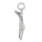 Sterling Silver Rhodium-plated Airplane Charm - Image 2