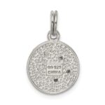 Sterling Silver Rhodium-plated Enameled and CZ Moon and Star Charm - Image 4
