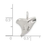 Sterling Silver Diamond Cut Shark Tooth Pendant - Image 3
