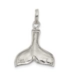 Sterling Silver Rhodium-plated Whale Tail Charm - Image 4