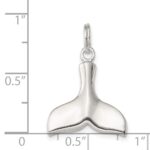 Sterling Silver Rhodium-plated Whale Tail Charm - Image 3