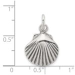 Sterling Silver Antiqued Sea Shell Charm - Image 3
