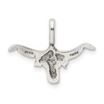 Sterling Silver Bull with Horns Pendant - Image 4