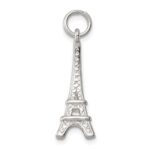 Sterling Silver Rhodium-plated Eiffel Tower Charm - Image 2