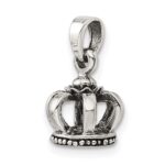 Sterling Silver Antiqued Crown Pendant - Image 5