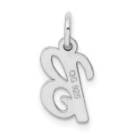 Sterling Silver Rhodium-plated Script Letter B Initial Charm - Image 3