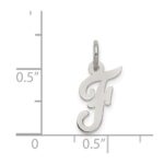Sterling Silver Rhodium-plated Script Letter F Initial Charm - Image 3