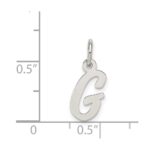 Sterling Silver Rhodium-plated Script Letter G Initial Charm - Image 4