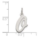 Sterling Silver Rhodium-plated Script Letter O Initial Charm - Image 4