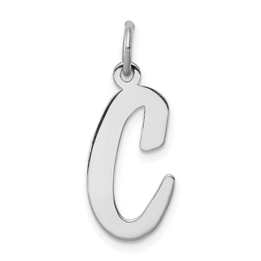 QC5084C.jpg Sterling Silver Rhodium-plated Script Letter C Initial Charm - Image 1