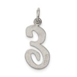 Sterling Silver Rhodium-plated Script Letter E Initial Charm - Image 4