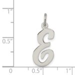 Sterling Silver Rhodium-plated Script Letter E Initial Charm - Image 3