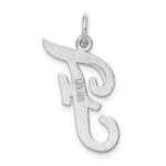 Sterling Silver Rhodium-plated Script Letter F Initial Charm - Image 4