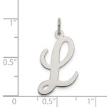 Sterling Silver Rhodium-plated Script Letter L Initial Charm - Image 4