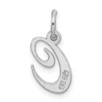 Sterling Silver Rhodium-plated Fancy Script Letter C Initial Charm - Image 3
