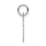 Sterling Silver Rhodium-plated Fancy Script Letter F Initial Charm - Image 2