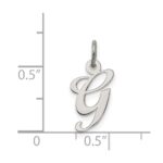 Sterling Silver Rhodium-plated Fancy Script Letter G Initial Charm - Image 4