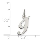 Sterling Silver Rhodium-plated Fancy Script Letter I Initial Charm - Image 4
