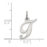 Sterling Silver Rhodium-plated Fancy Script Letter T Initial Charm - Image 4