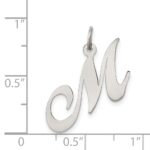 Sterling Silver Rhodium-plated Fancy Script Letter M Initial Charm - Image 3