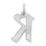 Sterling Silver Rhodium-plated Artisan Block Letter K Initial Charm - Image 3