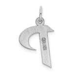 Sterling Silver Rhodium-plated Artisan Block Letter P Initial Charm - Image 3