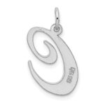 Sterling Silver Rhodium-plated Fancy Script Letter C Initial Charm - Image 3